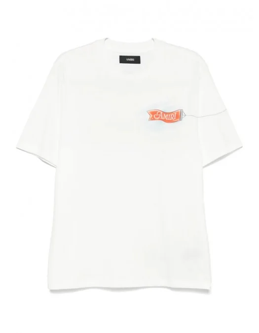 TRICOU AMIRI, For The World Print, White - AMJYTE1220IVORY TRICOU AMIRI, For The World Print, White - AMJYTE1220IVORY