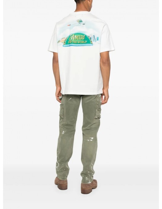TRICOU AMIRI, For The World Print, White - AMJYTE1220IVORY TRICOU AMIRI, For The World Print, White - AMJYTE1220IVORY