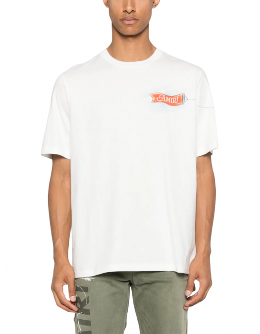 TRICOU AMIRI, For The World Print, White - AMJYTE1220IVORY TRICOU AMIRI, For The World Print, White - AMJYTE1220IVORY