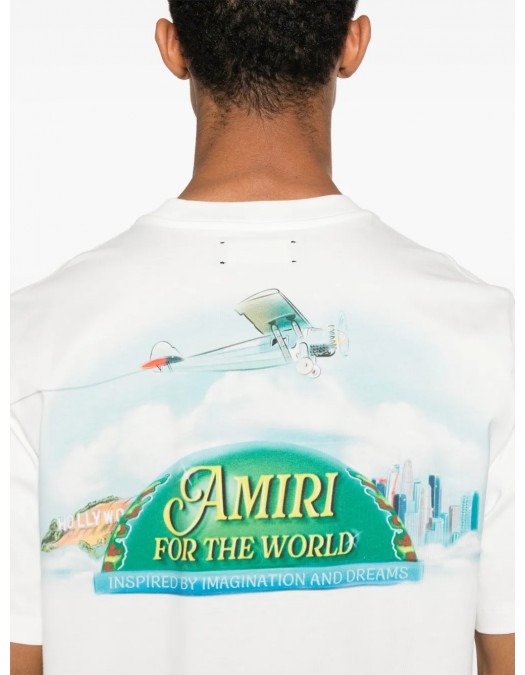 TRICOU AMIRI, For The World Print, White - AMJYTE1220IVORY TRICOU AMIRI, For The World Print, White - AMJYTE1220IVORY
