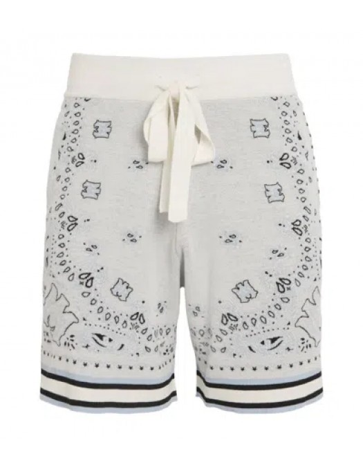 Pantaloni scurti AMIRI, Bandana Print, Core Collection, White - AMKNSH1020WHITEBLUE