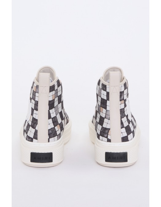 Sneakers AMIRI, Checkered Court High Top, Bej - AMSNSN1054001