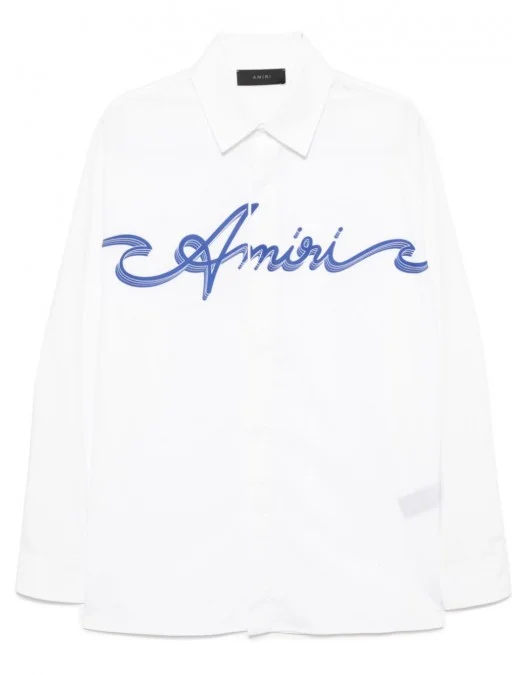 CAMASA AMIRI, Blue Logo Insert, White - AMSTOS1012WHITE