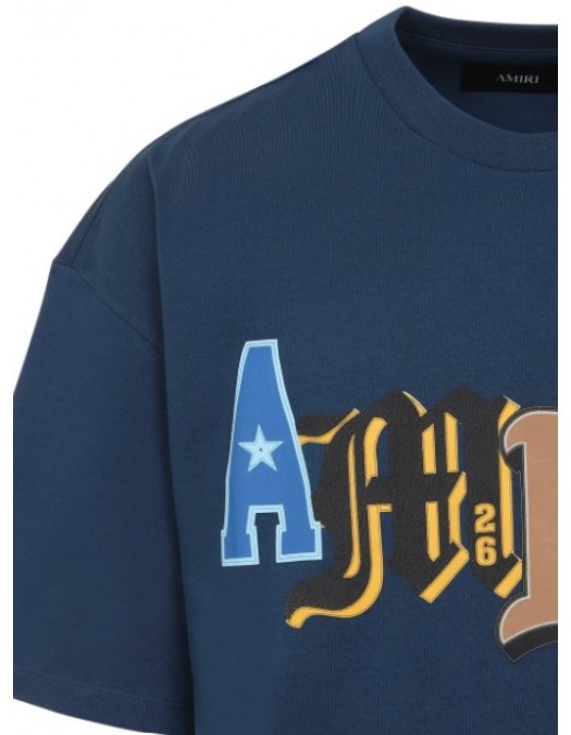 Tricou AMIRI, Blue T-shirt with a logo - AMTOJR1006950