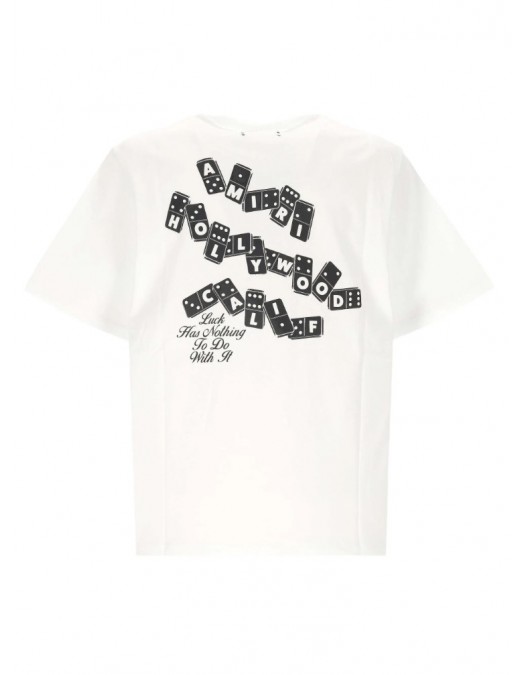 Tricou AMIRI, White T-shirt with Domino Print - AMTOJR1023100
