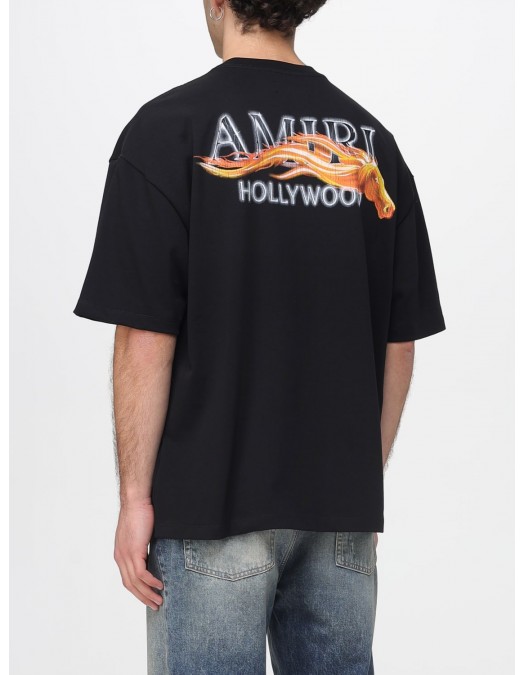 Tricou AMIRI, Hollywood graphic horse print, Negru - AMTOJR1050001