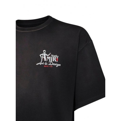 Tricou Amiri, Black cotton jersey Amiri Studio oversized T-shirt