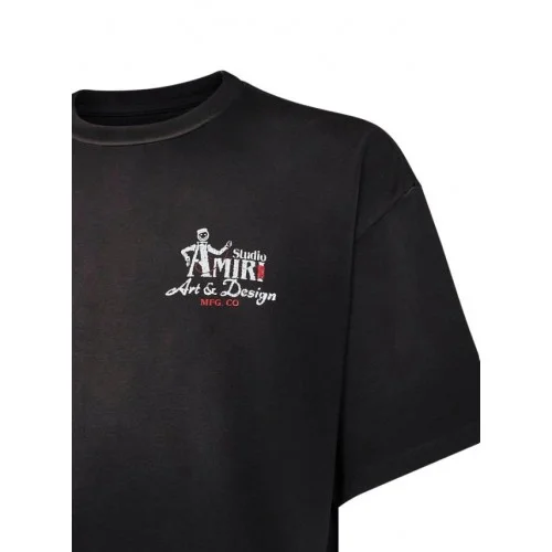 Tricou Amiri, Black cotton jersey Amiri Studio oversized T-shirt