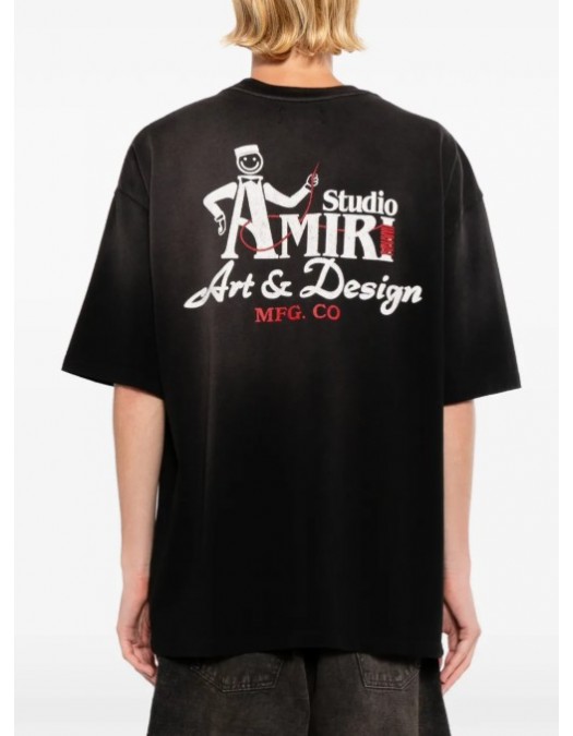 Tricou Amiri, Black cotton jersey Amiri Studio oversized T-shirt - AMTOJR1155001