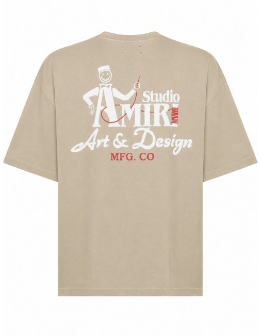 Tricou AMIRI, Beige cotton jersey Amiri Studio oversized T-shirt - AMTOJR1155002X