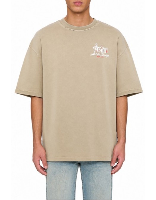 Tricou AMIRI, Beige cotton jersey Amiri Studio oversized T-shirt - AMTOJR1155002X
