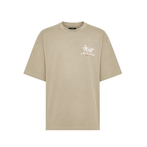 Tricou AMIRI, Beige cotton jersey Amiri Studio oversized T-shirt