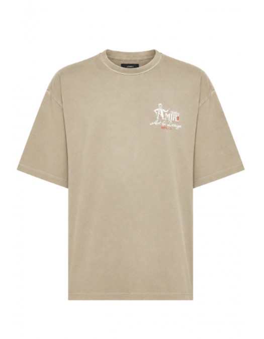 Tricou AMIRI, Beige cotton jersey Amiri Studio oversized T-shirt - AMTOJR1155002X