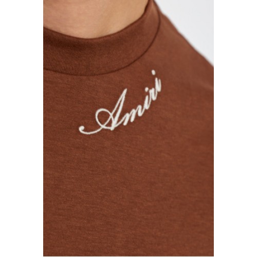 Tricou AMIRI, Amiri BROWN T-shirt with embroidered logo