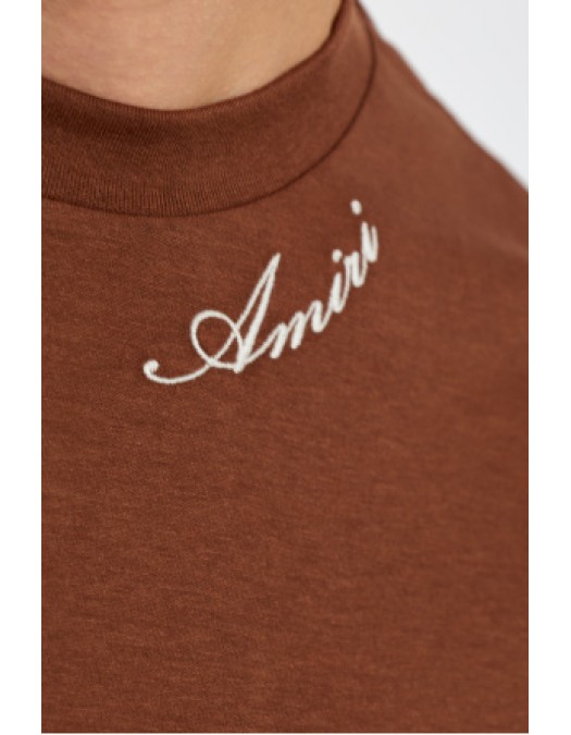 Tricou AMIRI, Amiri BROWN T-shirt with embroidered logo - AMTOJR1164253