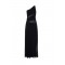 Rochie ELISABETTA FRANCHI, Red Carpet dress in crepon fabric with embroideries, Negru
