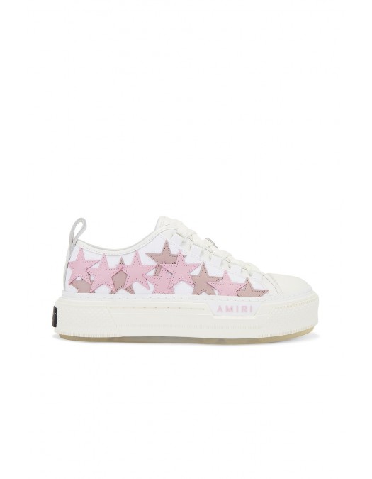 Sneakers AMIRI, Pink Star Patch, Low Top, White - AWFOSR1035WHITEPINK