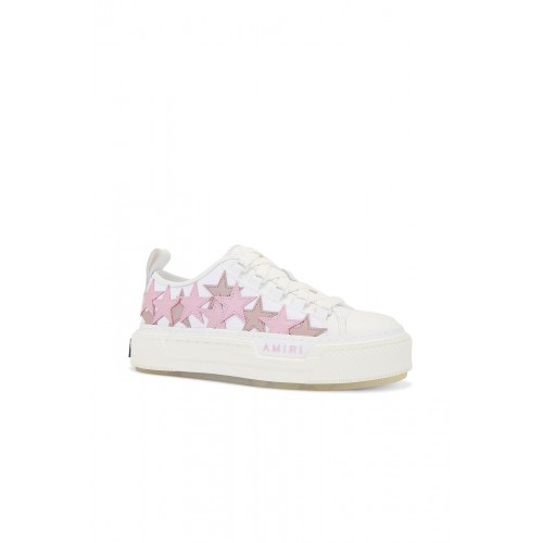 Sneakers AMIRI, Pink Star Patch, Low Top, White Sneakers AMIRI, Pink Star Patch, Low Top, White