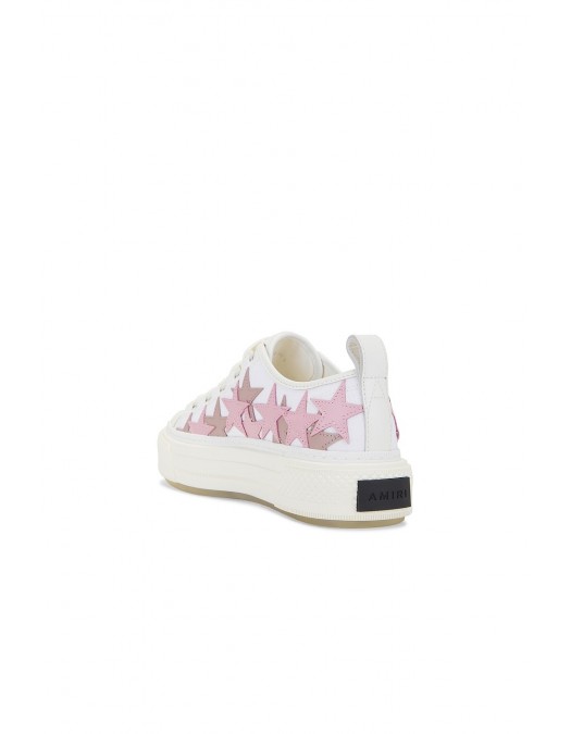 Sneakers AMIRI, Pink Star Patch, Low Top, White - AWFOSR1035WHITEPINK