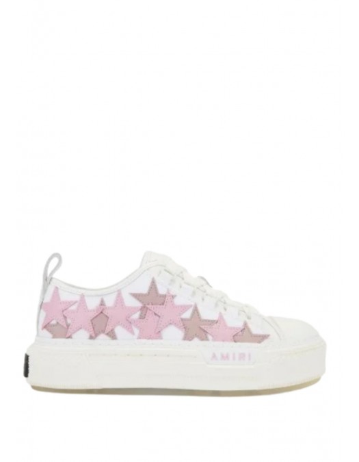 Sneakers AMIRI, Pink Star Patch, Low Top, White - AWFOSR1035WHITEPINK