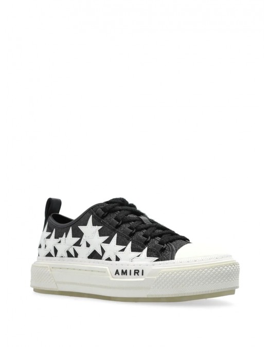 Sneakers AMIRI, Glitter Black Stars Court ,Low Top, White - AWFOSR1106BLACK