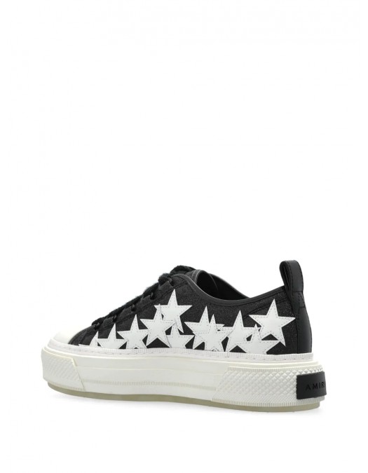 Sneakers AMIRI, Glitter Black Stars Court ,Low Top, White - AWFOSR1106BLACK