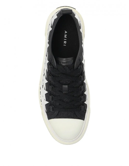 Sneakers AMIRI, Glitter Black Stars Court ,Low Top, White - AWFOSR1106BLACK