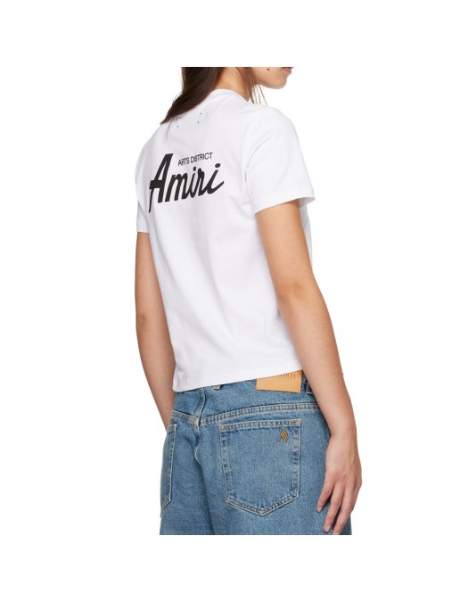 TRICOU AMIRI, Arts District, Logo Insert, Women, White - AWJYTE1055WHITE