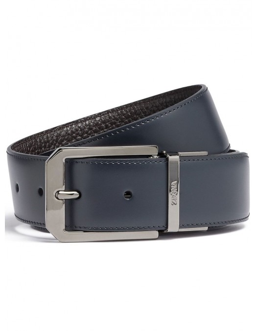 Curea Zegna, Grained Leather Reversible, Black - B011RZLHAVGTBT