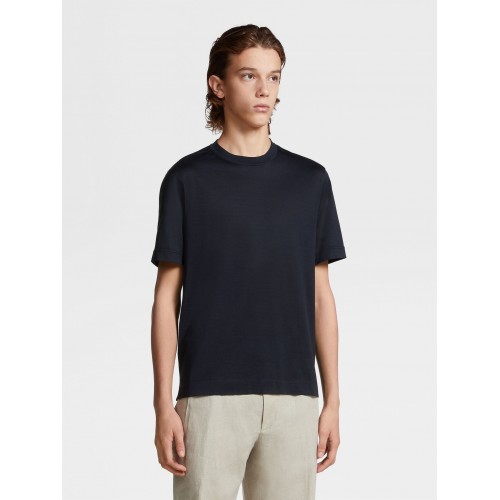 Tricou Zegna, Silk, Leggerissimo, Bleumarin Tricou Zegna, Silk, Leggerissimo, Bleumarin