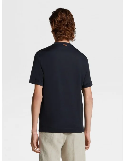 Tricou Zegna,  Leggerissimo Bleumarin - B718UB386A5212