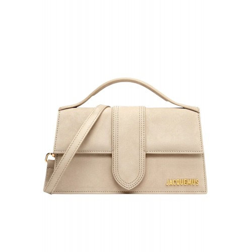 Geanta JACQUEMUS, Large Bambino Dark Beige Suede Crossbody Bag