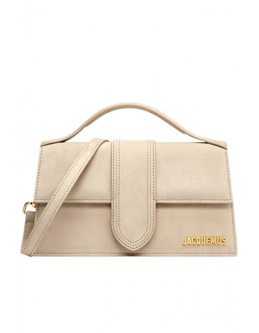 Geanta JACQUEMUS, Large Bambino Dark Beige Suede Crossbody Bag - BAW00007AC08C01180