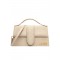 Geanta JACQUEMUS, Large Bambino Dark Beige Suede Crossbody Bag