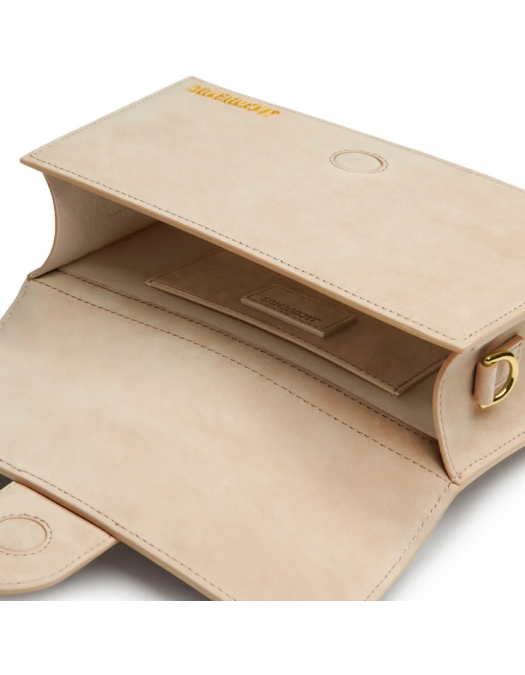 Geanta JACQUEMUS, Large Bambino Dark Beige Suede Crossbody Bag - BAW00007AC08C01180