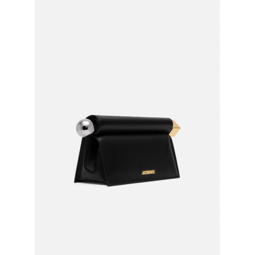 Geanta JACQUEMUS, LA POCHETTE ROND CARRE', Negru