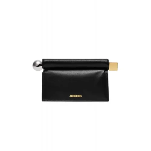 Geanta JACQUEMUS, LA POCHETTE ROND CARRE', Negru