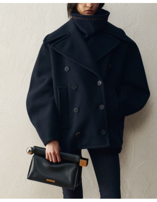 Geanta JACQUEMUS, LA POCHETTE ROND CARRE', Negru - BAW00356AC27L14990
