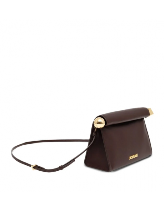 Geanta JACQUEMUS, Le Sac Rond Carre leather clutch, Brown - BAW00472AC27L14890