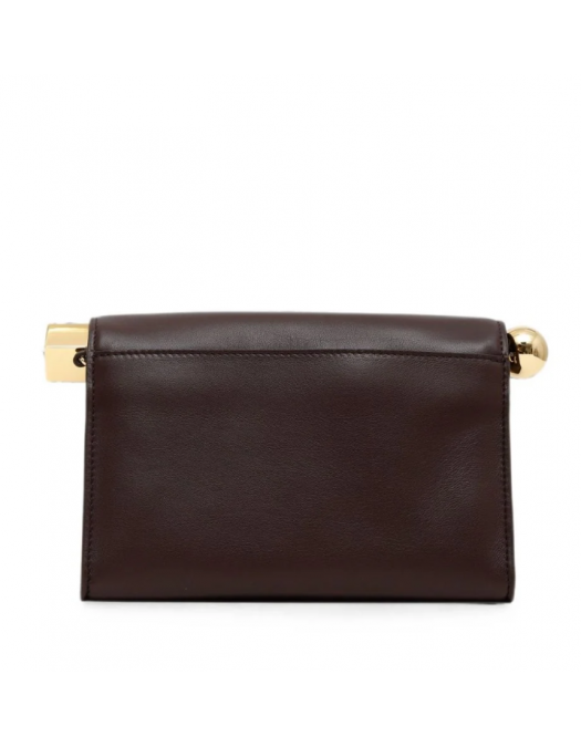 Geanta JACQUEMUS, Le Sac Rond Carre leather clutch, Brown - BAW00472AC27L14890