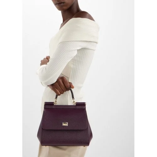 GEANTA DOLCE & GABBANA,  Sicily Handbag, Medium, Merlot
