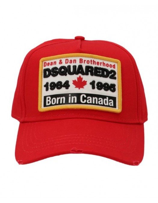 Sapca DSQUARED2, Patch Born In Canada, Rosu - BCM055205C000014065