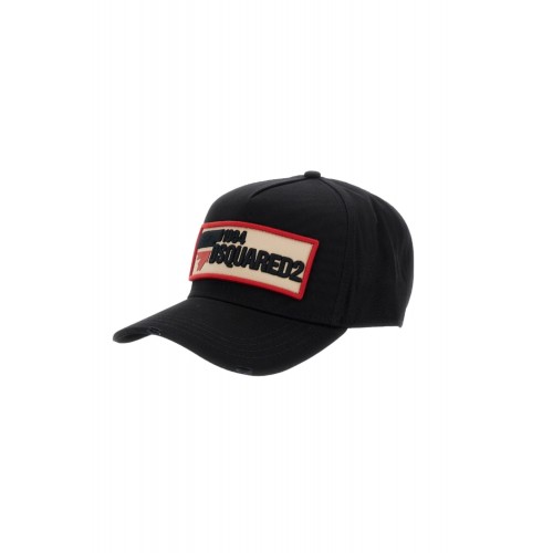 Sapca DSQUARED2, Maxi print, Baseball cap, Negru Sapca DSQUARED2, Maxi print, Baseball cap, Negru