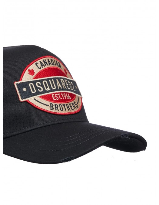 Sapca DSQUARED2, Logo Patch, Trucker Cap, Black - BCM062105C000012124