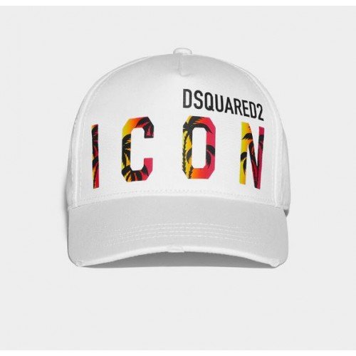 Sapca DSQUARED2, Logo Icon Sunset, Alb