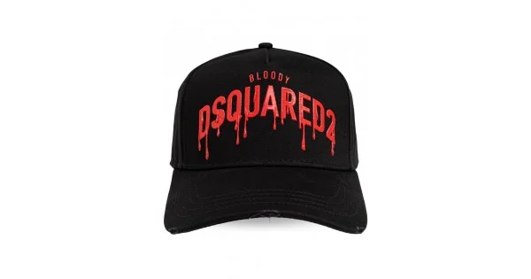 Sapca DSQUARED2, Icon Stamp Baseball, Red Details, Black ...