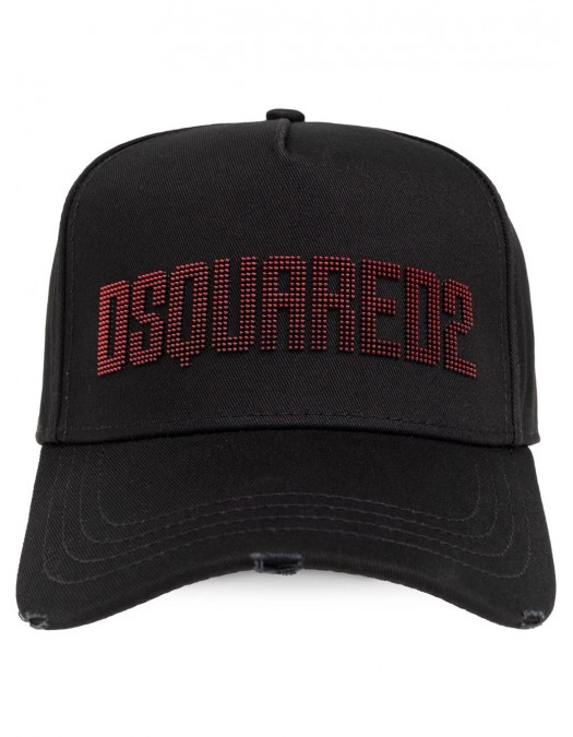 Sapca DSQUARED2, Embroidered Red Logo, Black - BCM083205C000012124