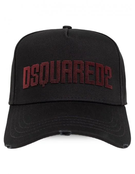 Sapca DSQUARED2, Embroidered Red Logo, Black - BCM083205C000012124