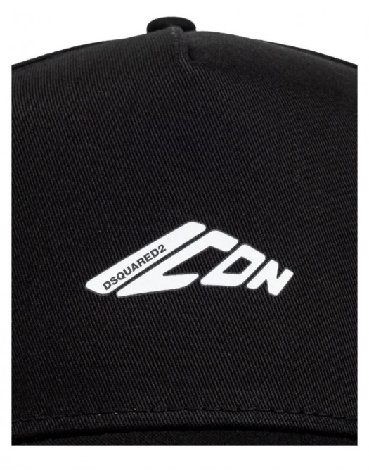 Sapca DSQUARED2, Icon metallic print, Baseball cap, Negru - BCM087105C00001M436