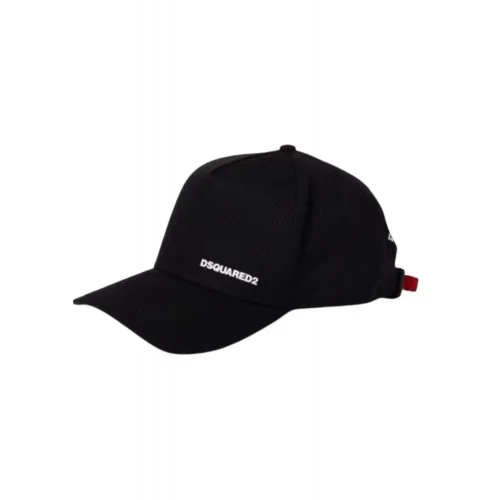 Sapca DSQUARED2, White logo print, Baseball cap, Negru Sapca DSQUARED2, White logo print, Baseball cap, Negru